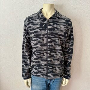 Columbia Men’s Full Zip Mock Neck Fleece Gray Camo Warm Jacket